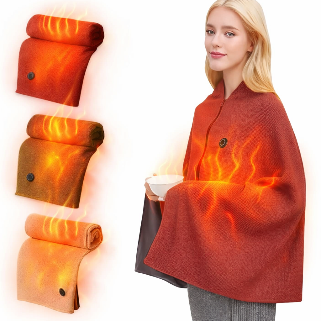 Pack Invierno: Poncho Térmico USB + Calentador de Pies