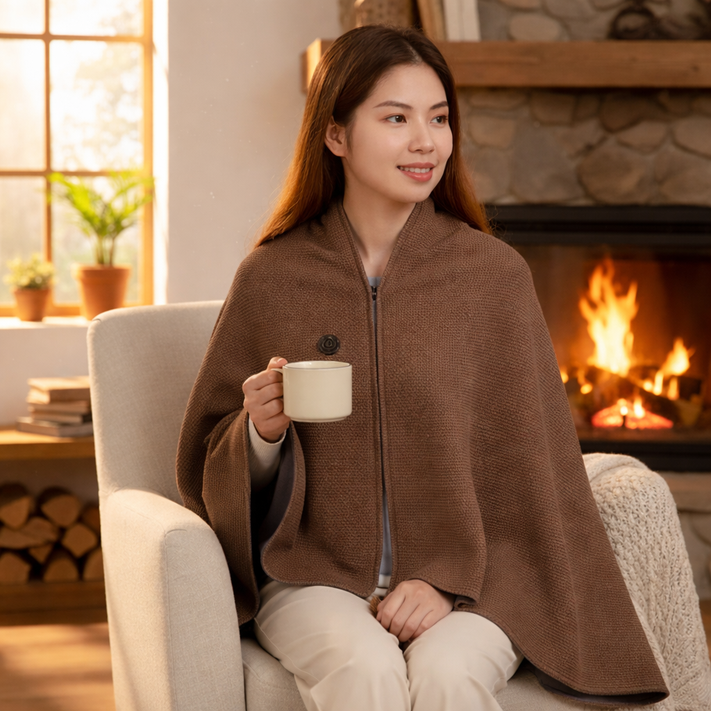 Pack Invierno: Poncho Térmico USB + Calentador de Pies