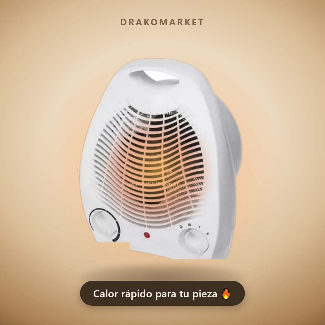 Calefactor eléctrico portátil encendido, calor rápido para tu pieza - DrakoMarket