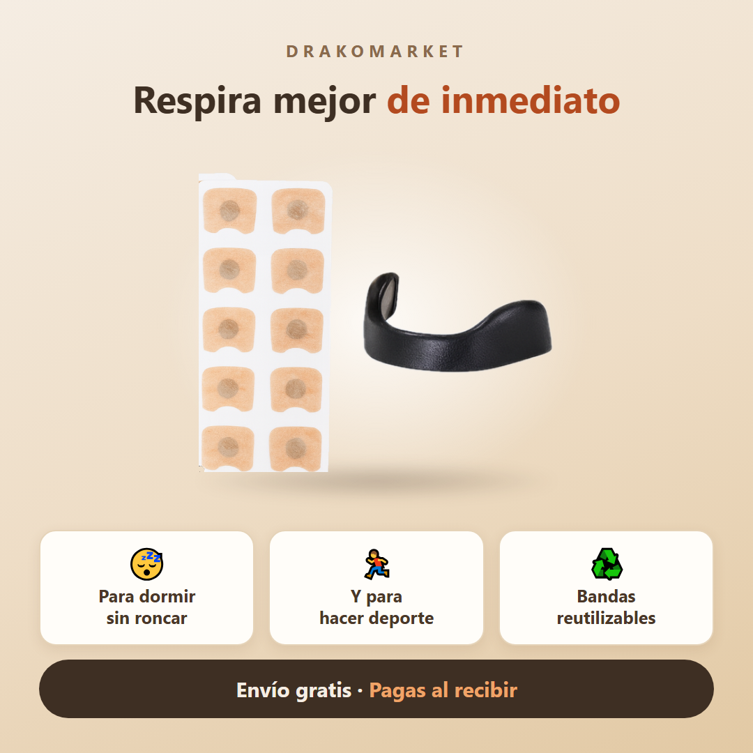 Dilatador nasal magnético RespiraPlus con bandas reutilizables y pestañas nasales, para dormir sin roncar y hacer deporte