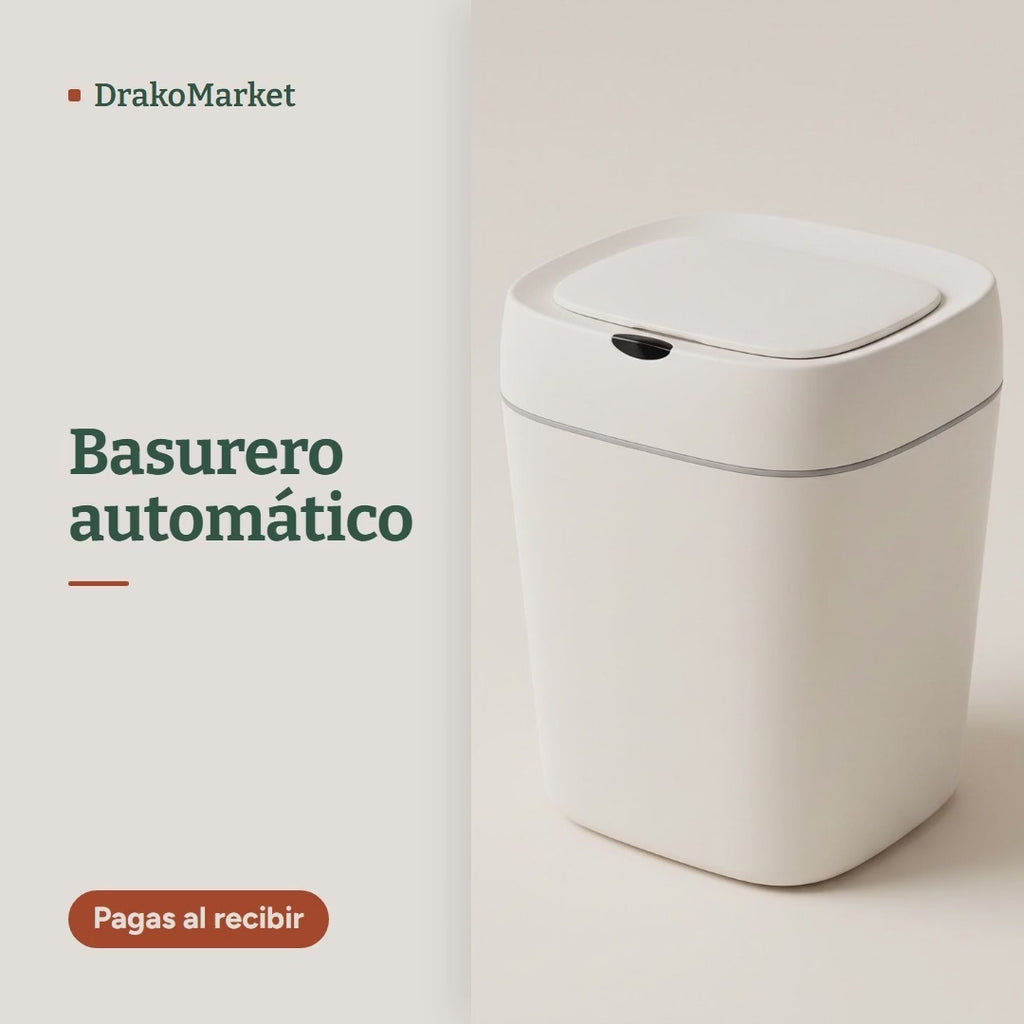 Video: la tapa del basurero automático marfil se cierra sola y se abre al acercar la mano con un papel, en una cocina.